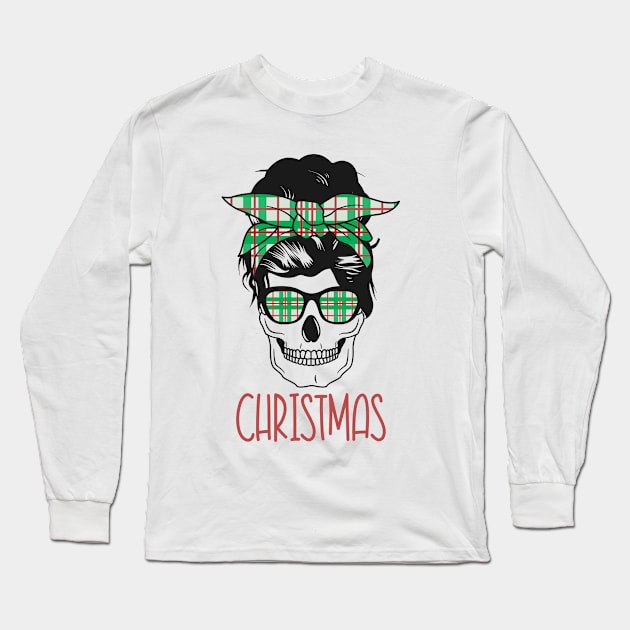 Messy Bun Mom Christmas Long Sleeve T-Shirt by alcoshirts